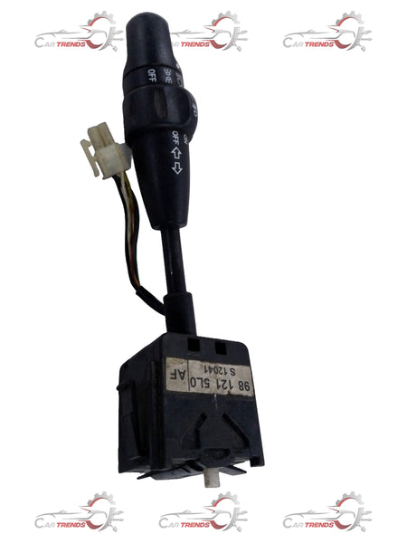 General Motors Chevrolet Aveo switch assembly signal light with wiring and connectors, shown from two angles.