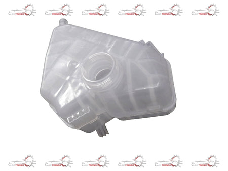 Ford EcoSport coolant bottle spare part by CarTrends, showing the plastic coolant reservoir with caps and mounting points.