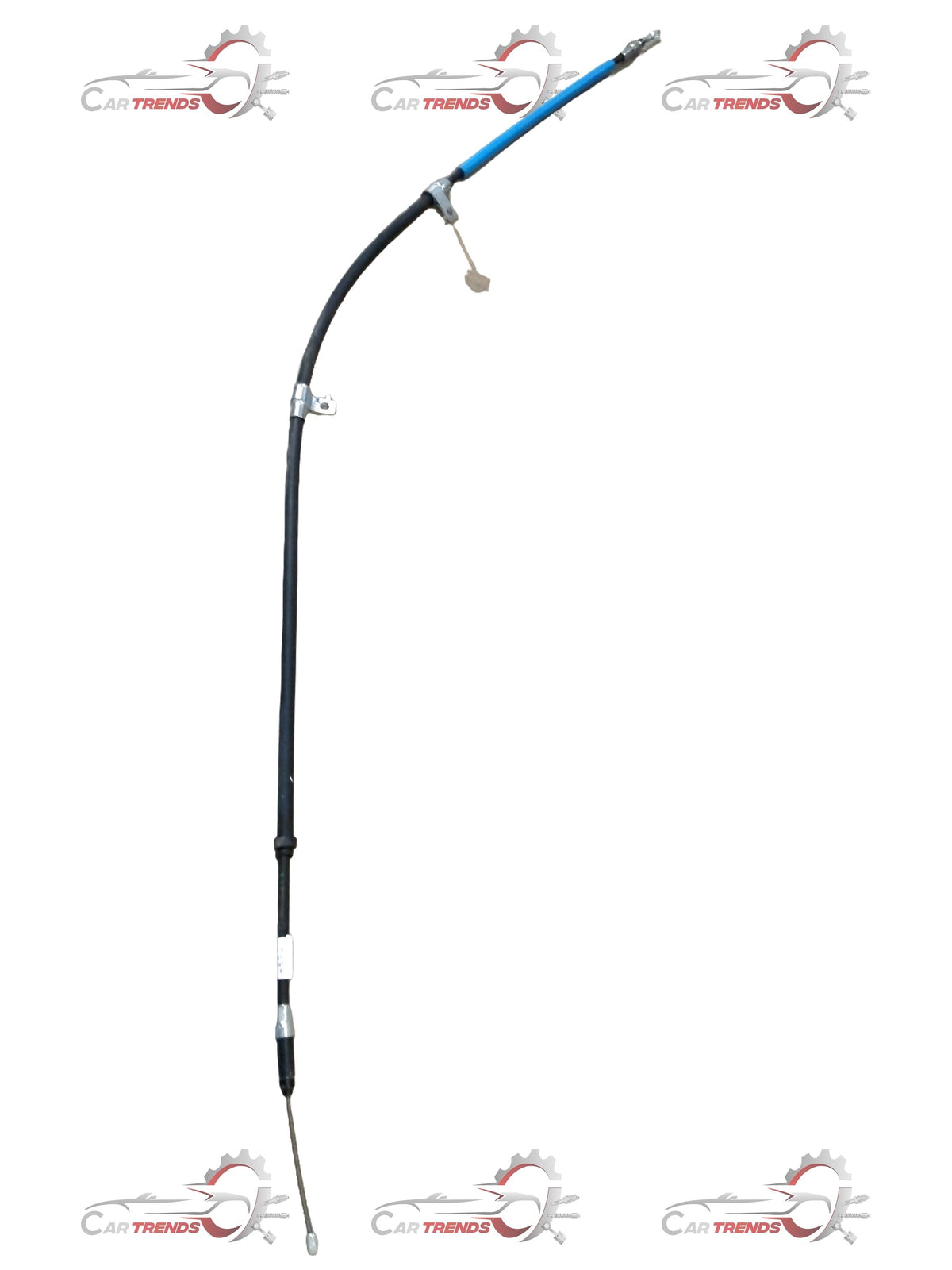 Mahindra Scorpio rear right parking brake cable assembly, part #0605BAB02681N, shown in image with metal cable and connectors.