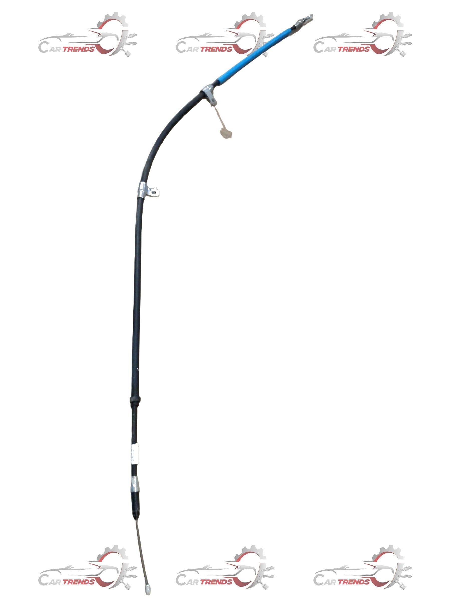 Mahindra Scorpio rear right parking brake cable assembly, part #0605BAB02681N, shown in image with metal cable and connectors.