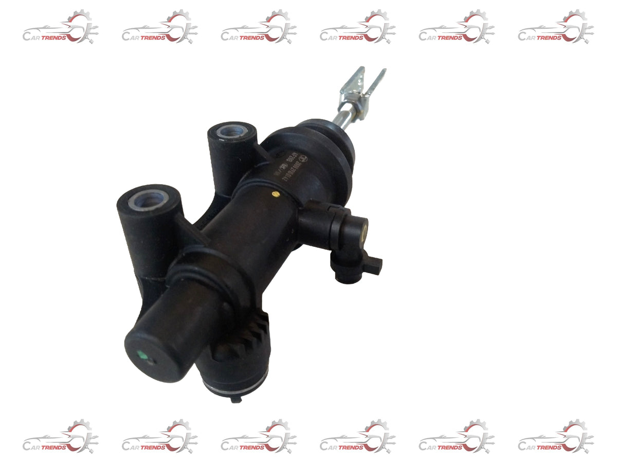 TATA clutch master cylinder spare part, close-up of the black metal component with mounting features.