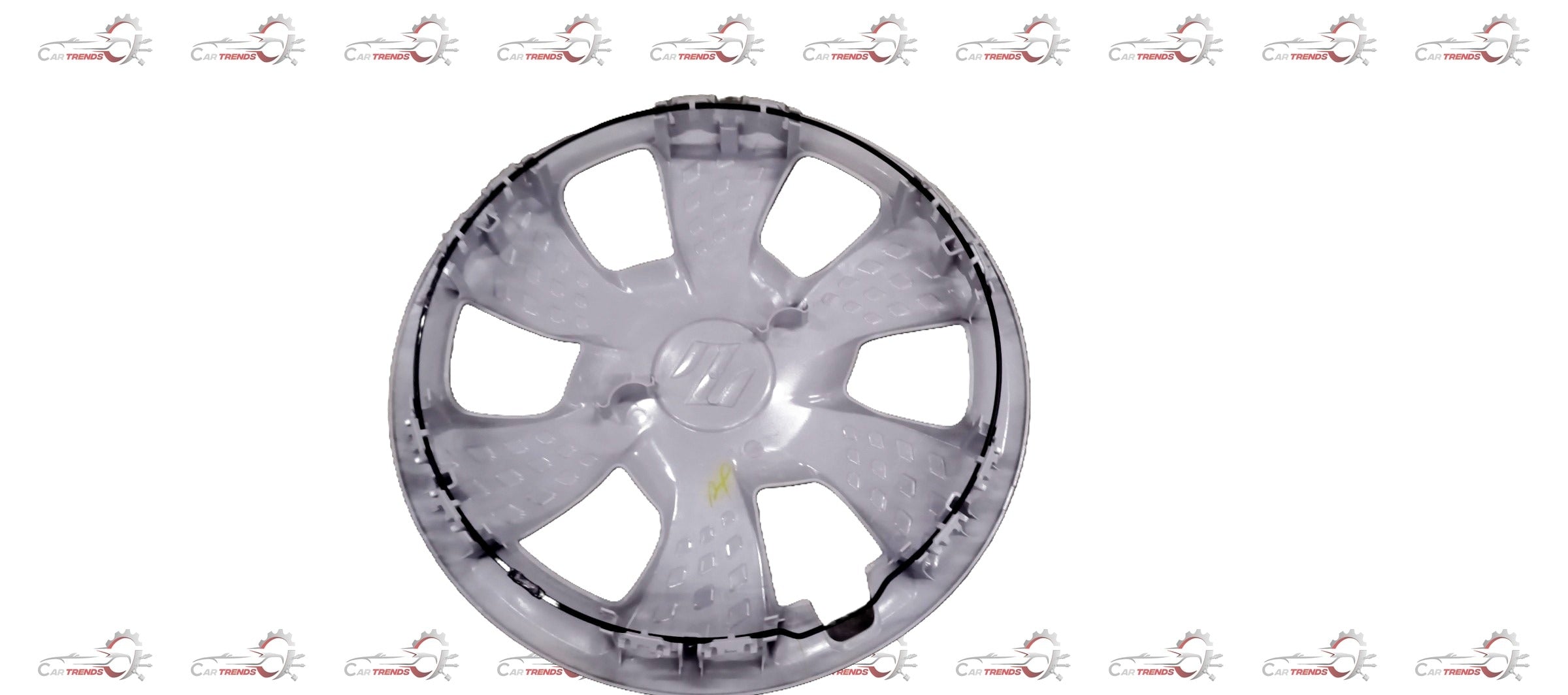 Maruti Suzuki 13-inch wheel cover with stylish design, shown on a vehicle wheel in a close-up view.