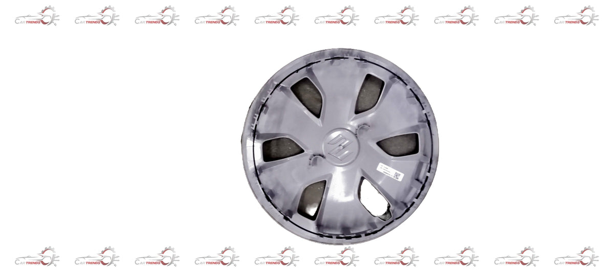 Maruti Suzuki Alto K10 wheel cover with a sleek design, shown on a car wheel in a close-up view.