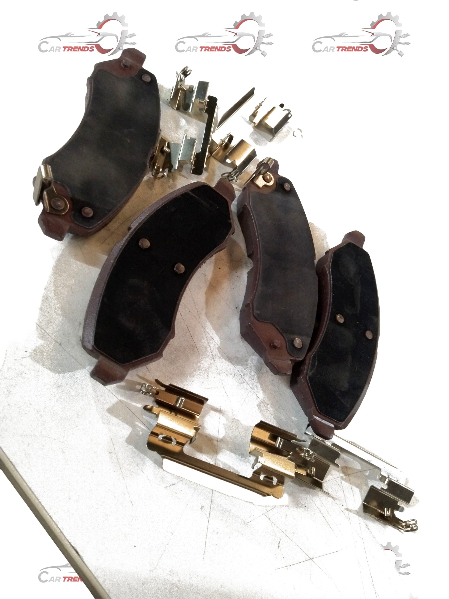 CarTrends brake pad for Tata Punch, showing the durable brake pad with metal backing and friction surface for vehicle braking.
