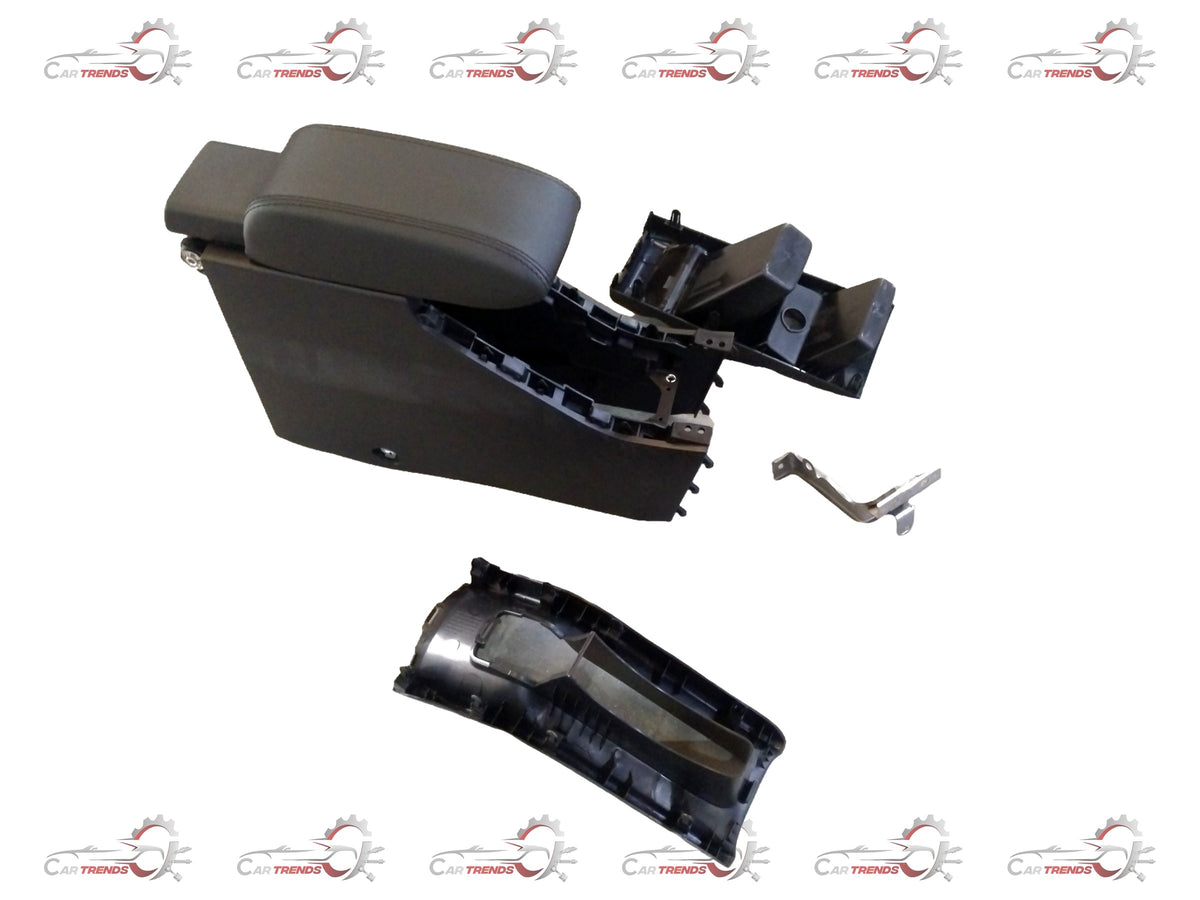 Maruti Suzuki Baleno and Fronx armrest, black plastic with textured surface, designed for comfortable rear seat support.