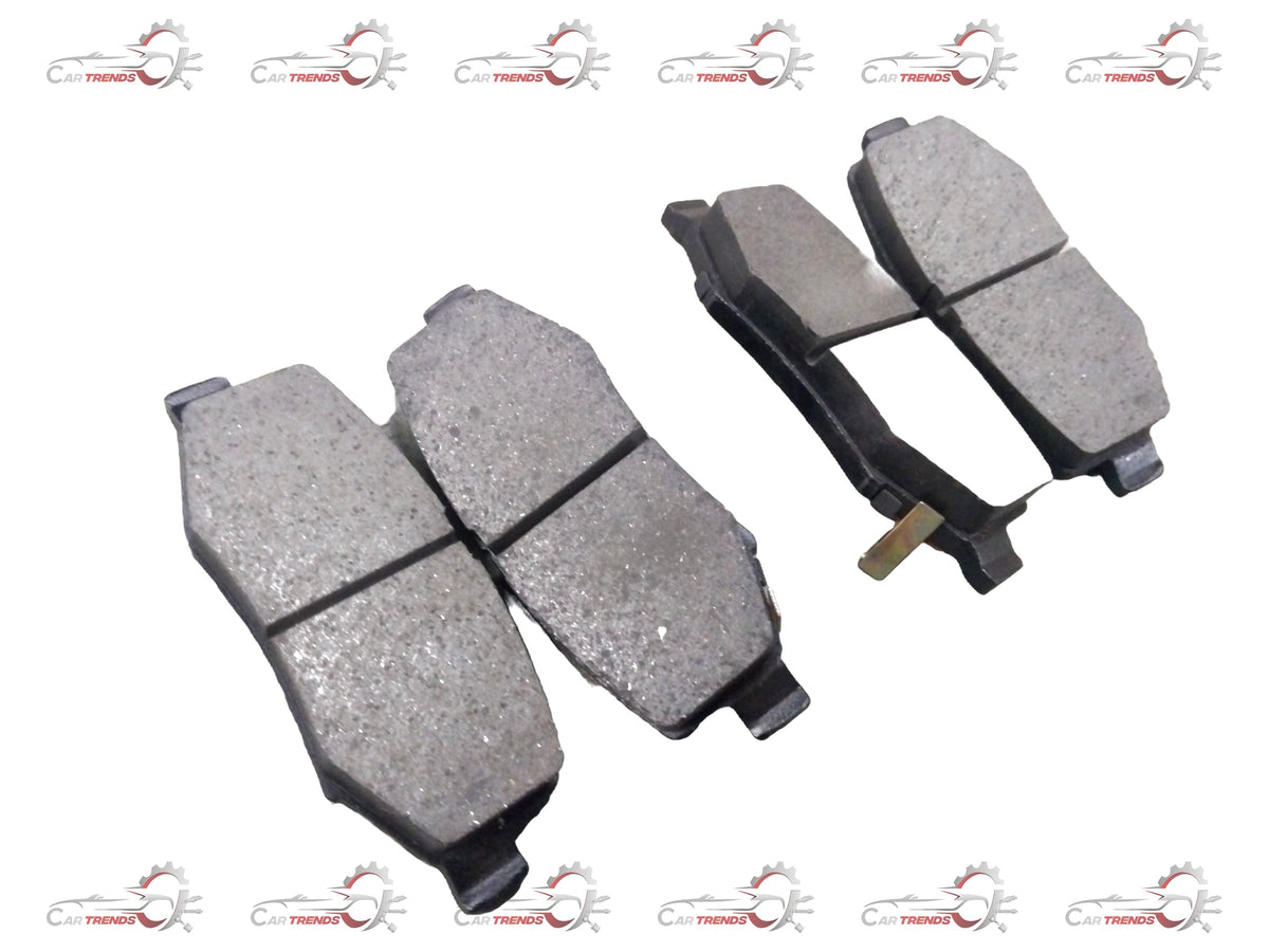 Rear brake pad from CarTrends for Tata HARRIER, ARIA, HEXA, SAFARI DICOR 2.2, showing the brake pad and mounting hardware.