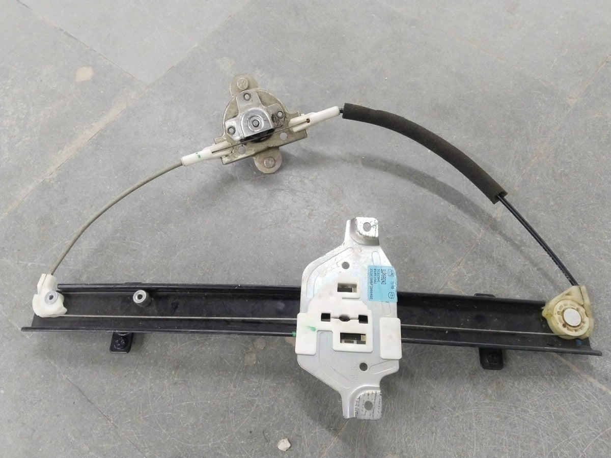 Rear side window regulator assembly for Chevrolet Sail, showing the motor and frame components in a detailed view.