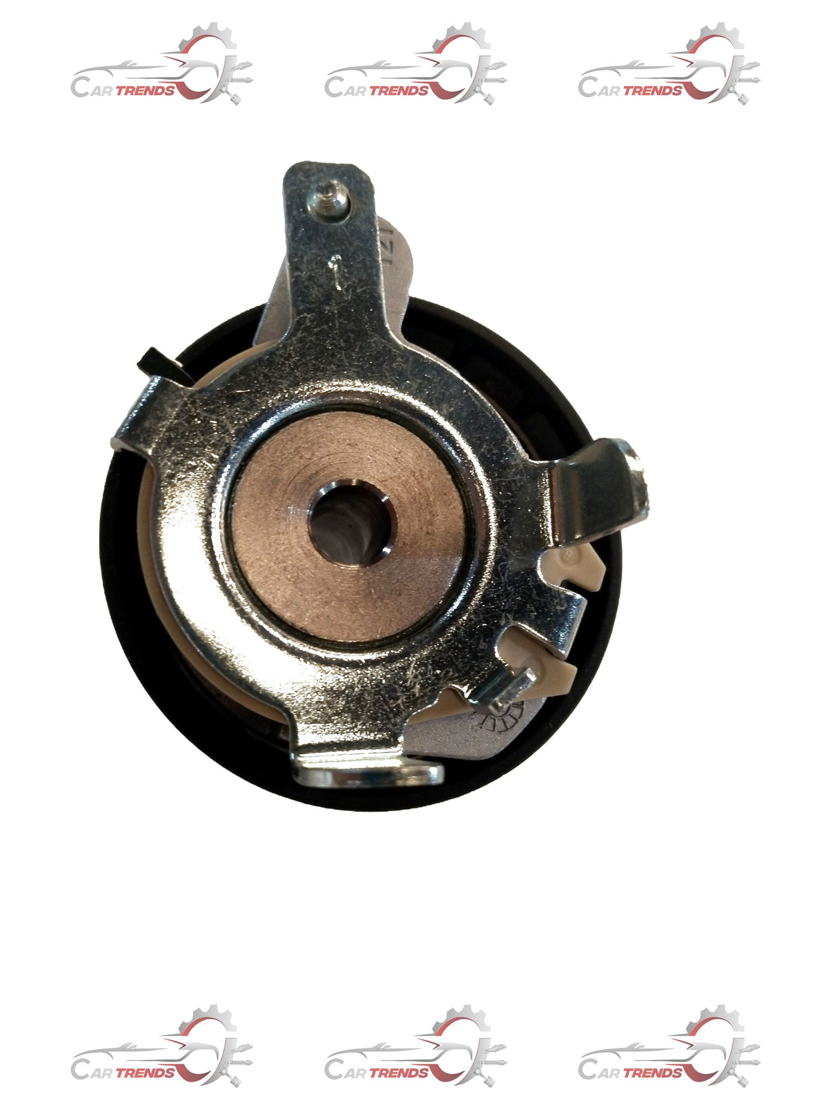 CarTrends timing belt tensioner for Ford, model #CM5Z6K254A, showing the tensioner part with mounting hardware.