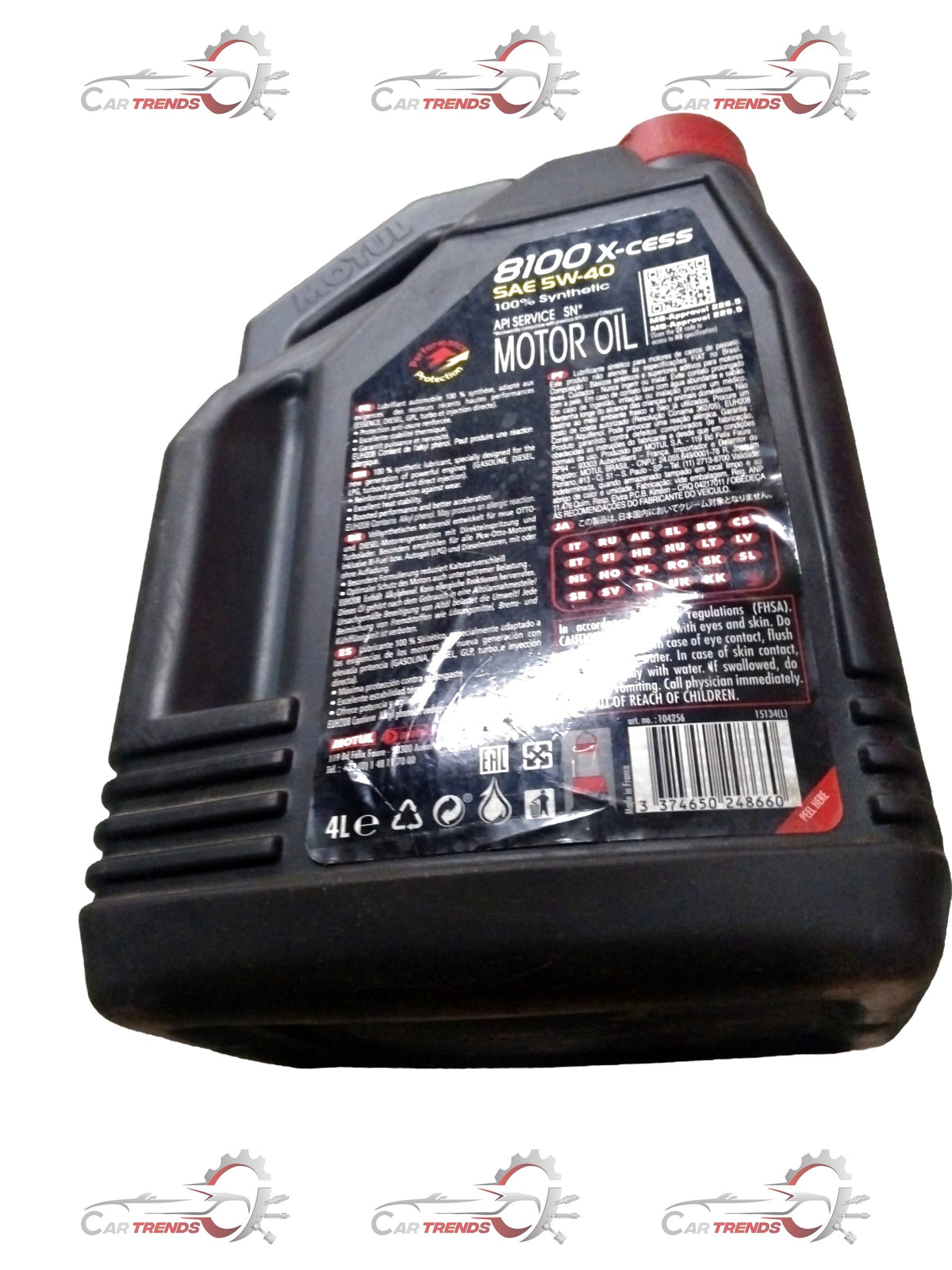 CarTrends X-CLEAN GEN2 5W40 engine oil bottle for Scorpio, XUV700, Thar, Bolero, 4-liter container, front view