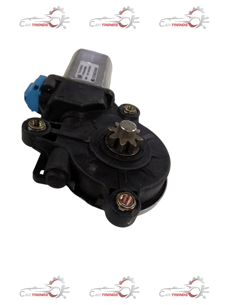 General Motors Chevrolet Aveo front left power window motor for LH side, replacement part, detailed view of the motor and wiring.