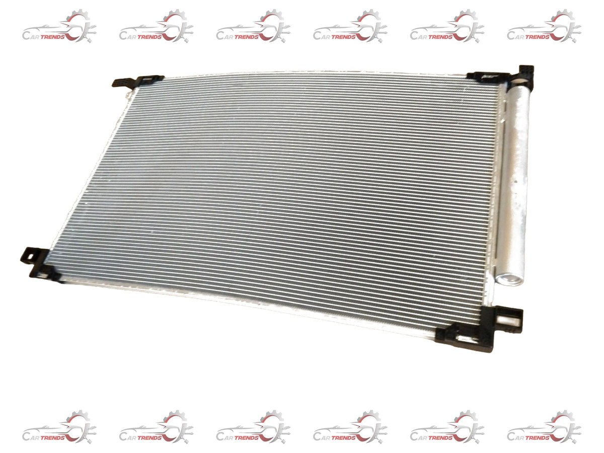 CarTrends condenser assembly supply for HVAC systems, showing a close-up of the compact, metallic condenser component.
