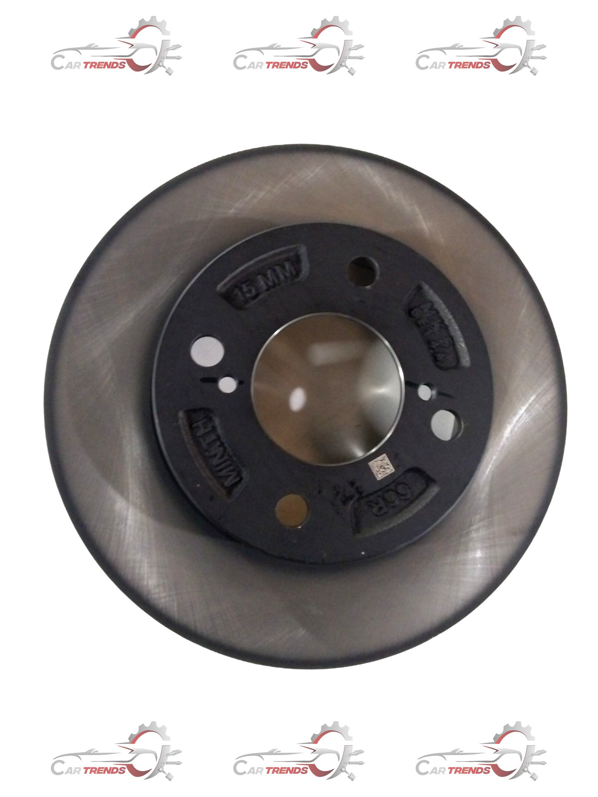 Maruti Suzuki front disc brake for Swift, Dzire, or Ertiga, showing the metal brake rotor and mounting components.