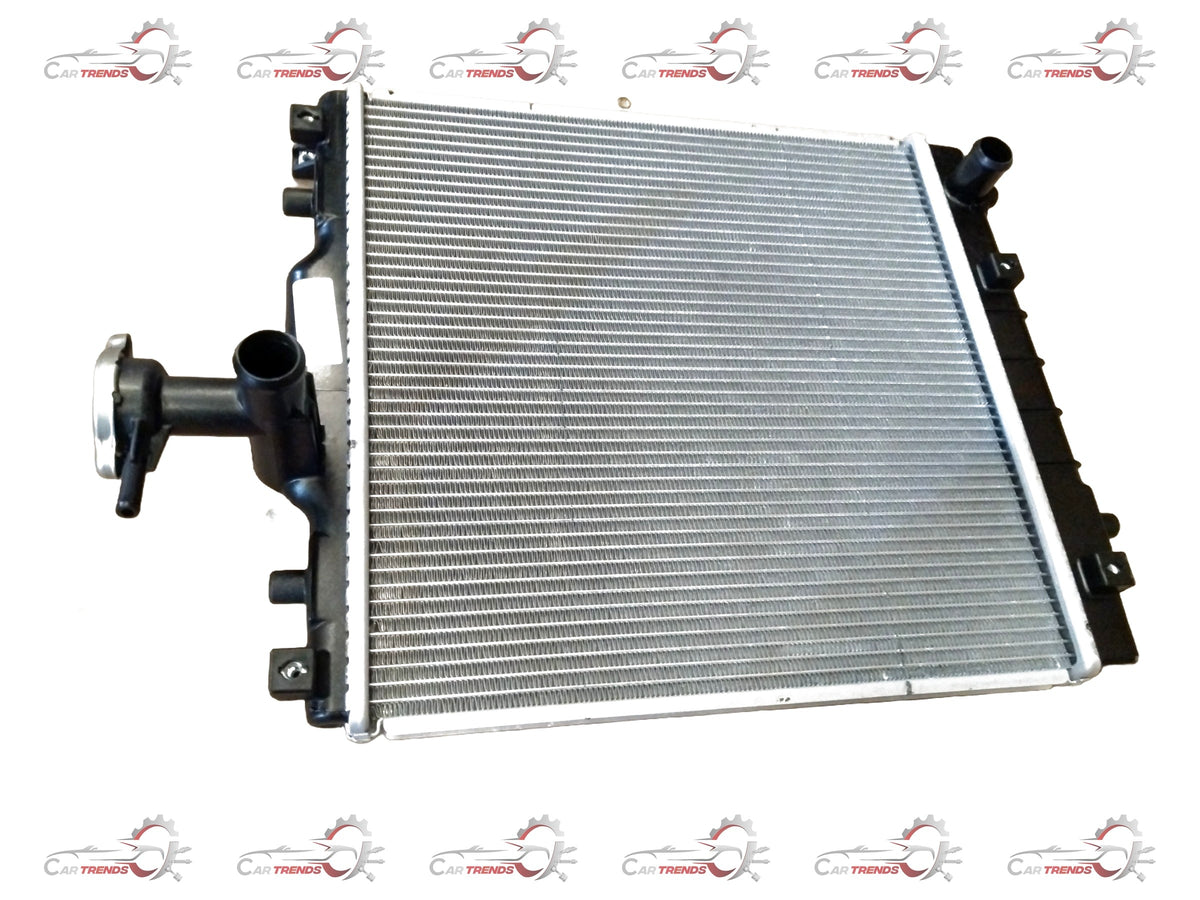 Maruti Suzuki Alto 800 radiator for petrol and CNG models, engine cooling part with metal fins and mounting brackets.