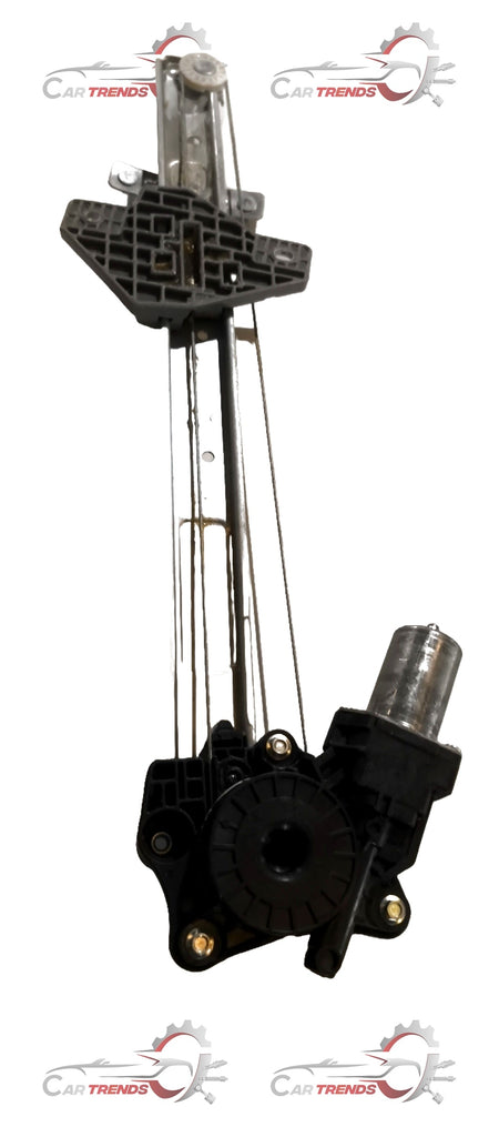 Maruti Suzuki rear window regulator assembly showing metal components and cable mechanism for vehicle window operation.