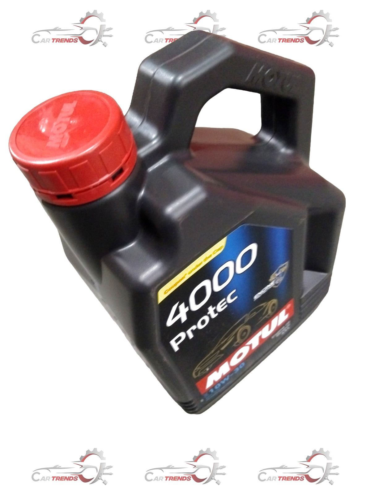 CarTrends PROTEC 10W30 4000 motor oil container for Swift, Baleno, Alto, Vitarabrezza; 3.5L capacity, front view with label