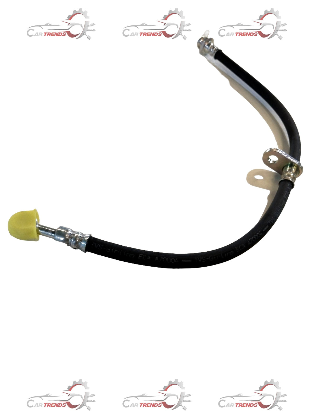 Maruti Suzuki Grand Vitara front brake hose component, close-up view showing flexible rubber hose and metal fittings.