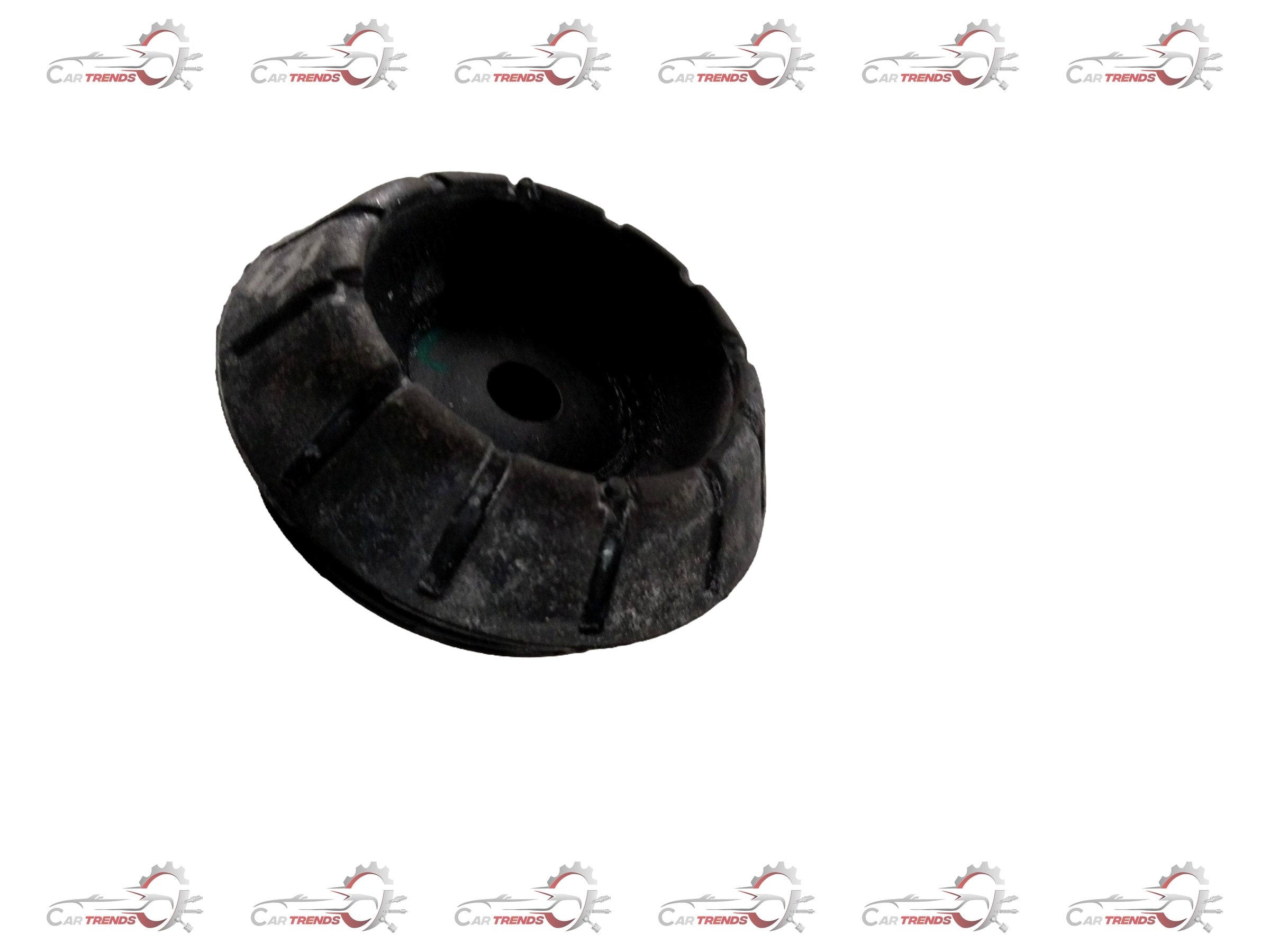 Suzuki Alto K10 strut support spare part by CarTrends, showing metal component with mounting points for vehicle suspension.