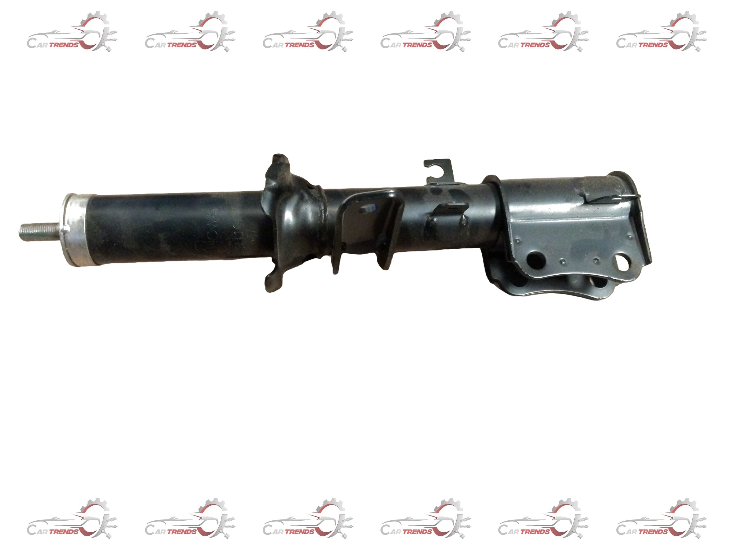 Maruti Suzuki strut assembly for suspension system, showing the black metal shock absorber with mounting parts.