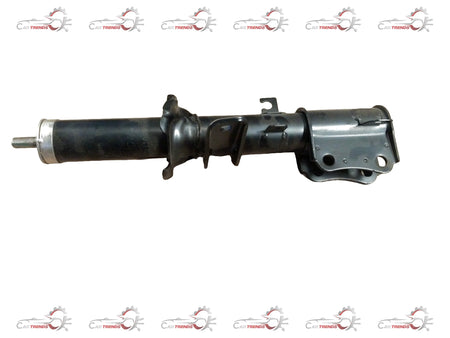 Maruti Suzuki strut assembly for suspension system, showing the black metal shock absorber with mounting parts.