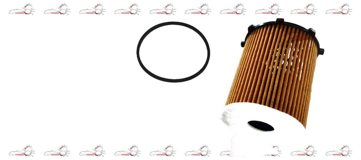 Aftermarket Ford Fiesta oil filter #XS7Q6744AATL, shown with metal body and rubber sealing ring for engine oil filtration.