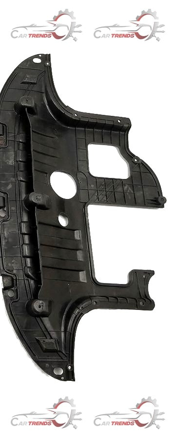 Hyundai Creta and Alcazar engine cover by CarTrends, black plastic with branding details, shown in a close-up image.