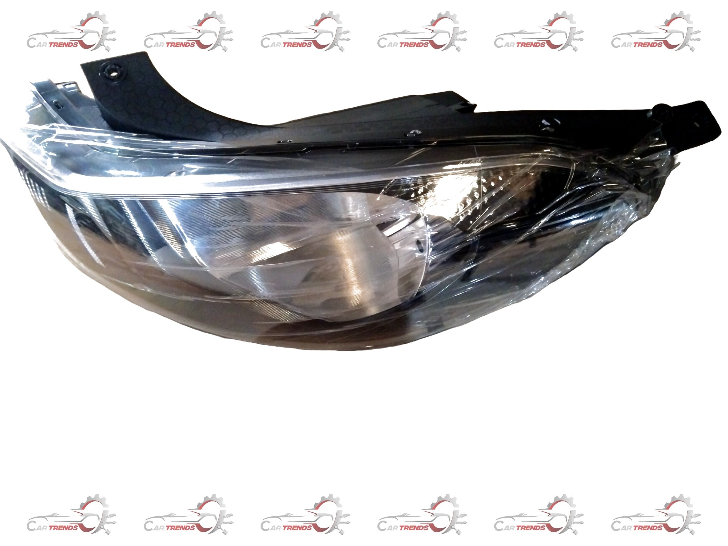 CarTrends I10 Grand Nios headlamp spare part with LH side, shown in a close-up image of the headlamp assembly.