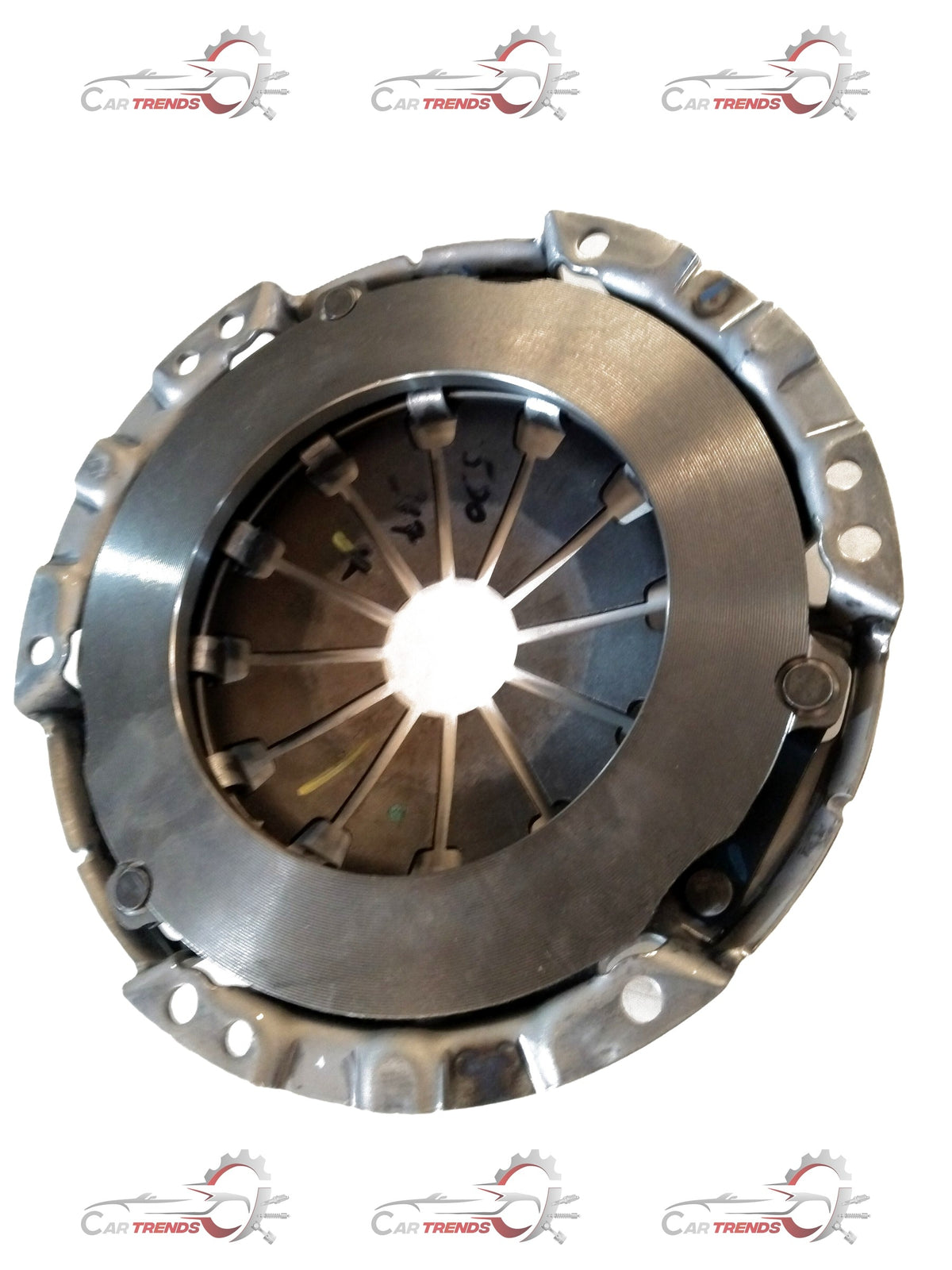 Toyota clutch cover assembly by CarTrends, spare part image showing detailed metal clutch cover for vehicle clutch system.