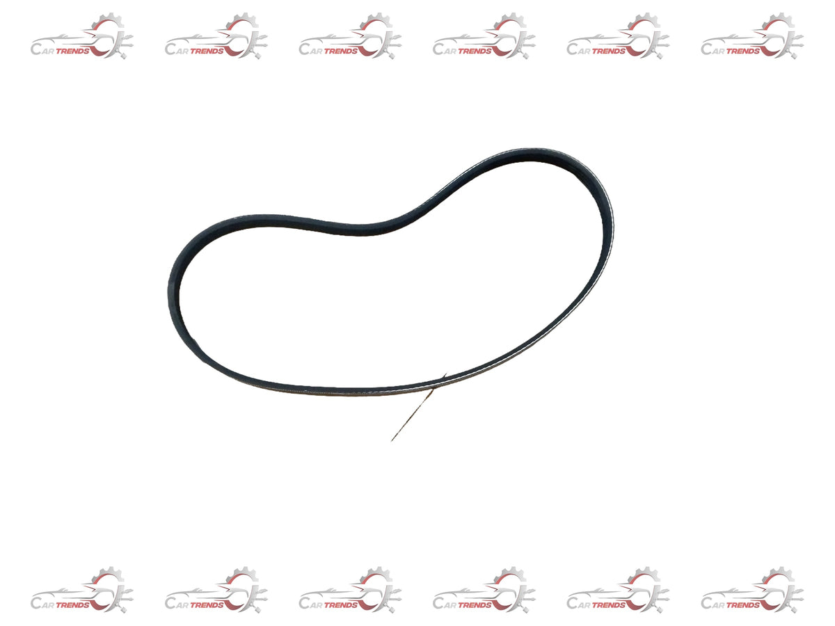 Set of four Maruti Suzuki V-belts, model 95141M65L10, showing their black rubber construction and pulley fit for vehicle engine.