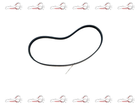 Set of four Maruti Suzuki V-belts, model 95141M65L10, showing their black rubber construction and pulley fit for vehicle engine.