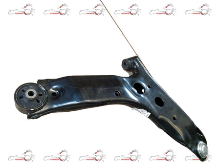 CarTrends I10 suspension arm LH spare part, showing the metal suspension component with mounting points and detailed surface features.