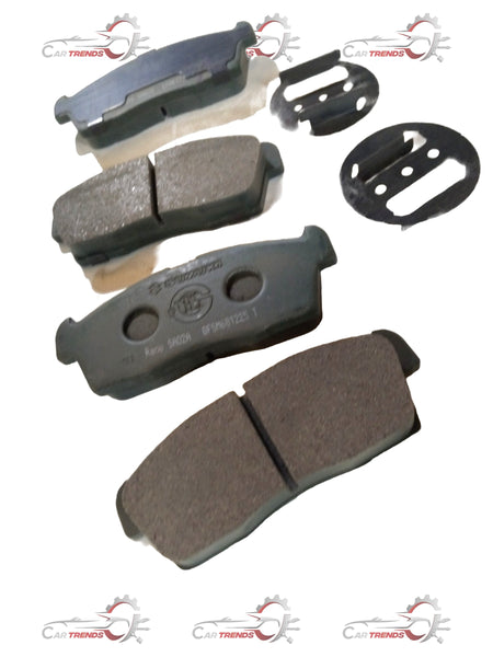 Maruti Suzuki Alto K10 front brake pad showing metallic friction surface and mounting clips, part #55810M79F10.
