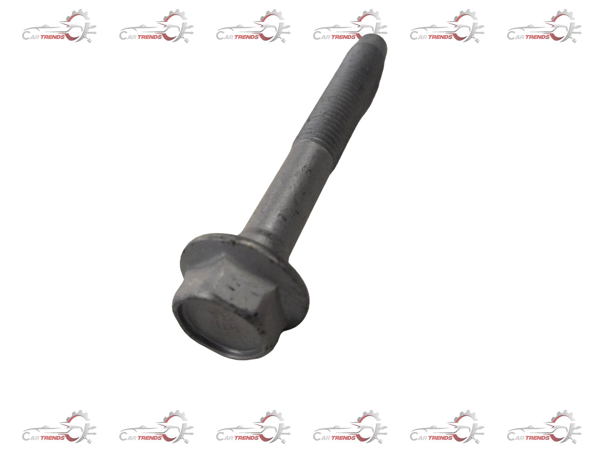 CarTrends Chevrolet Cruze front lower control arm bolt, new metal fastener shown in the close-up image.
