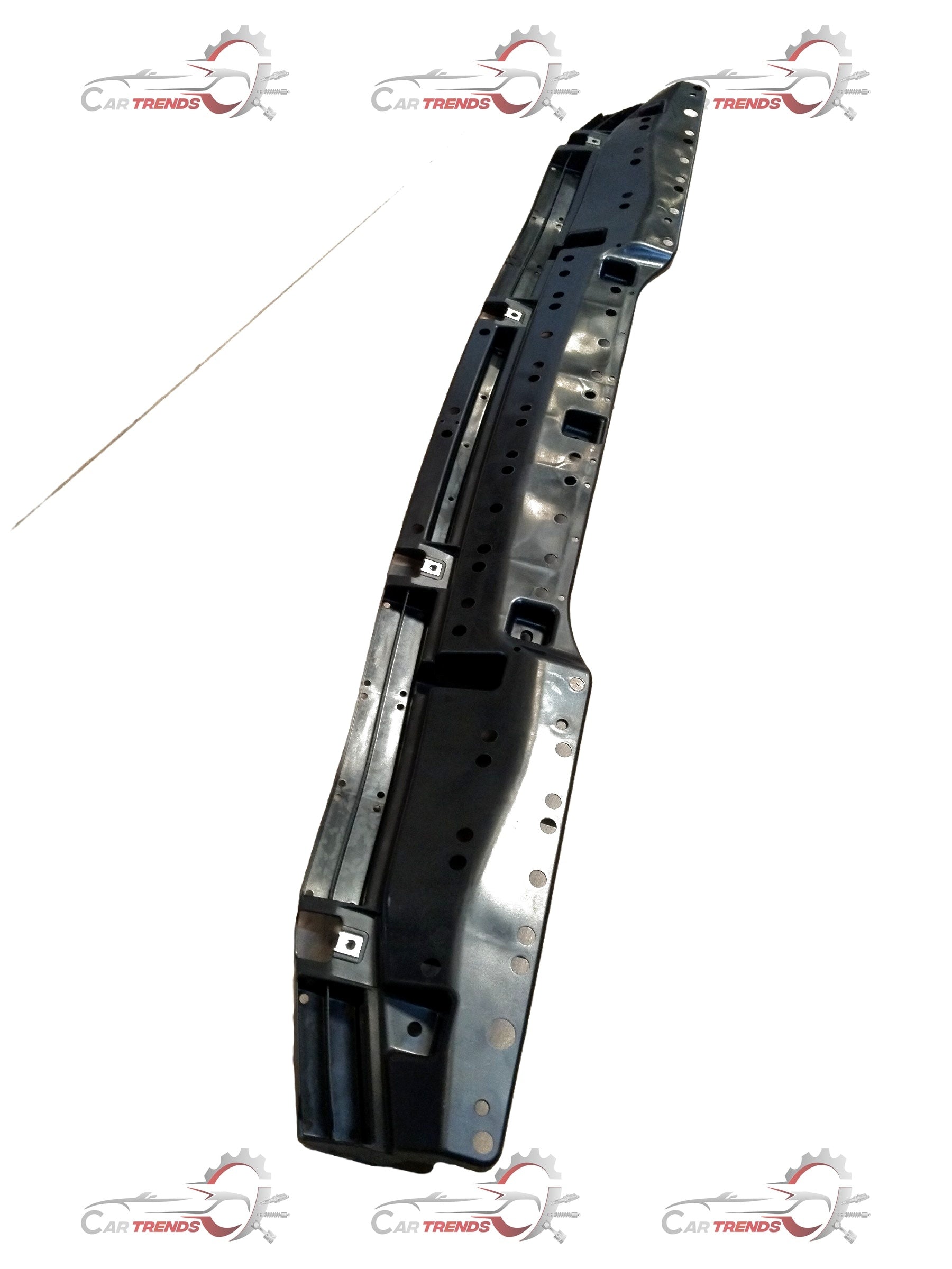 Maruti Suzuki absorber bumper lower part in black with mounting brackets, designed for vehicle safety and protection.
