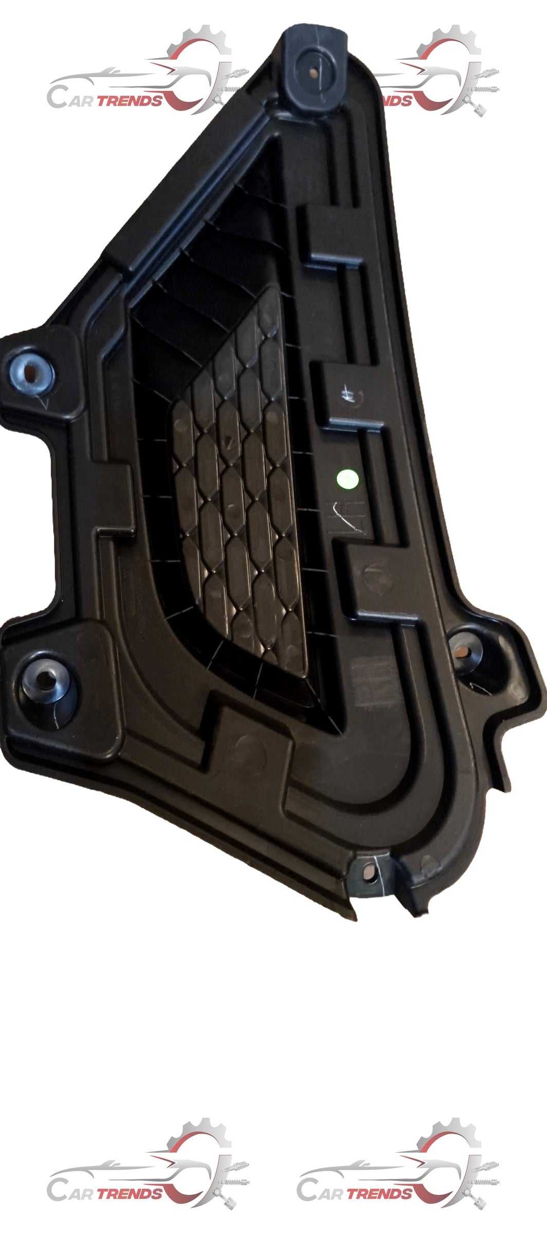 Hyundai I20 Active left side fog light cover by CarTrends, showing a black plastic protective lens cover with mounting tabs.