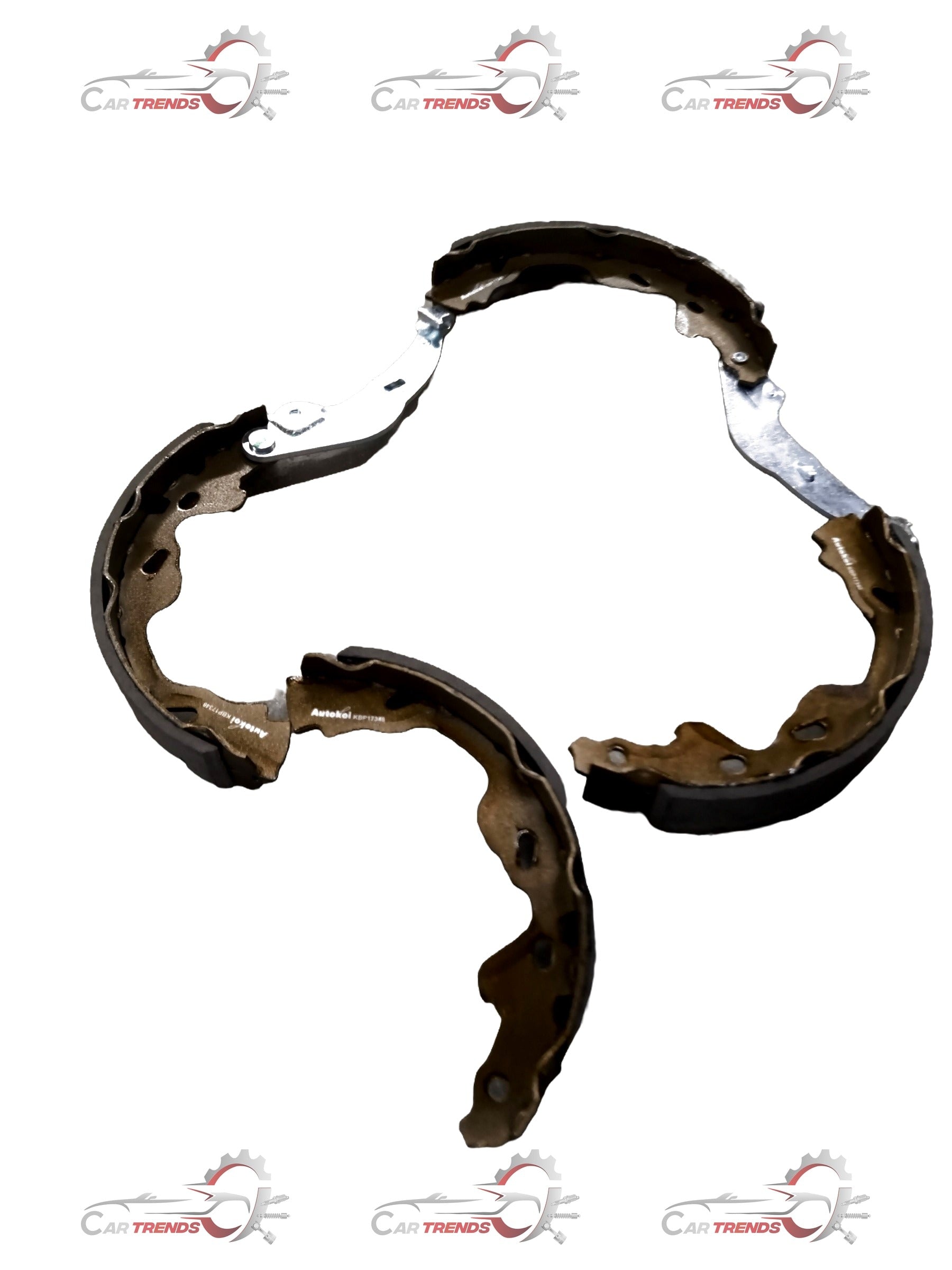 Rear brake shoe for Toyota Etios and Liva by AUTOKOI, showing the metal and friction surface of the brake shoe.