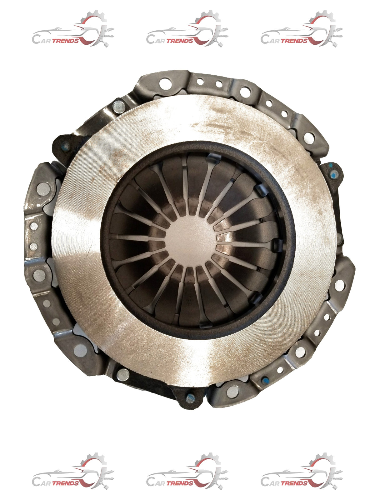Hyundai pressure plate for i10 and Santro 1.1 petrol engine, spare part showing the metal clutch component.
