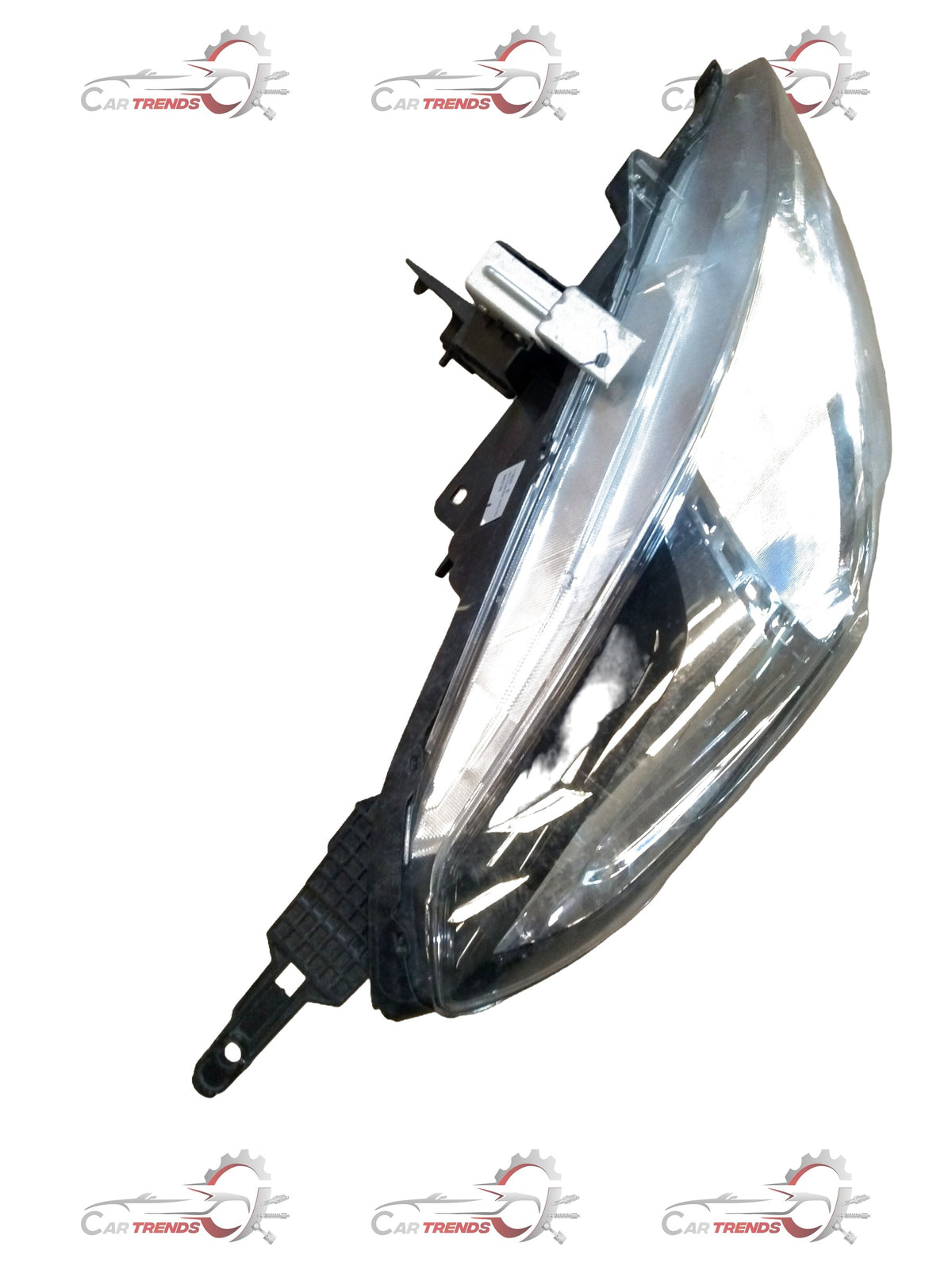 Nissan Sunny headlamp assembly with clear lens and reflective interior, designed for Nissan vehicles.