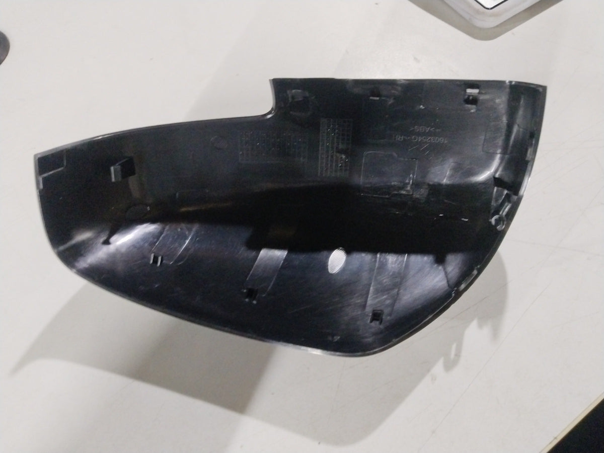 Maruti Suzuki outside mirror visor cover for right side of Swift, Dzire, Baleno, in black color, with model number #84718M76M205PK.