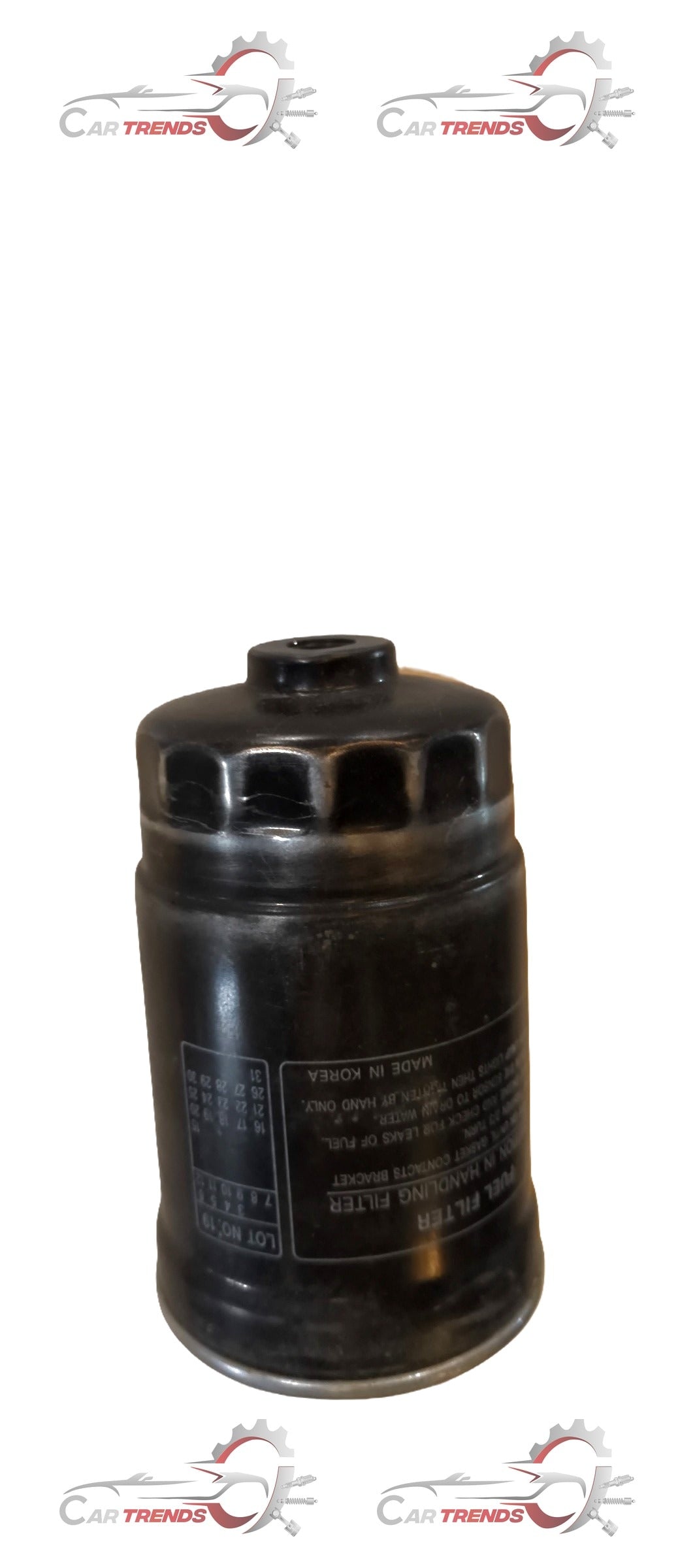 CarTrends fuel filter for Creta, spare part with product code 319222E900, shown in a close-up image.
