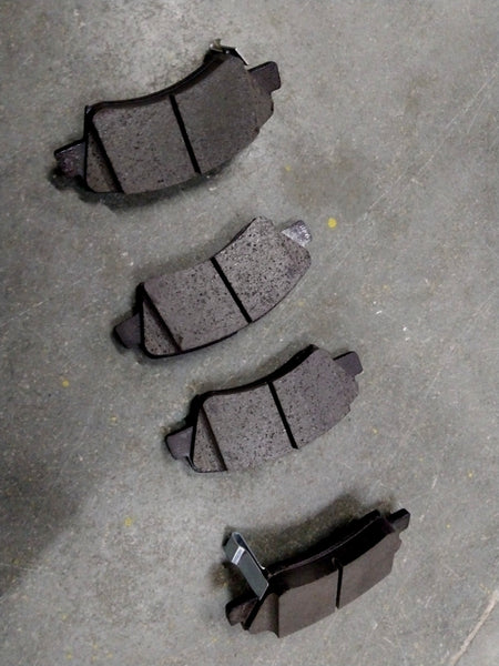 Front brake pad for Hyundai Creta, Alcazar, Kia Seltos, and Carens by CarTrends, showing the new brake pad with detailed friction surface.