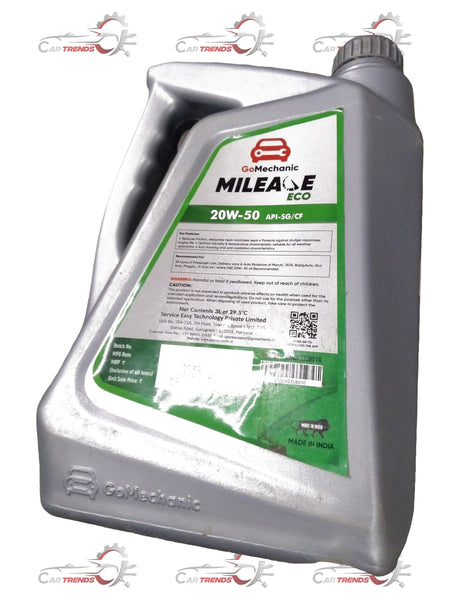 GOMECHANIC 20w50 eco mileage car engine oil 3-liter pack, suitable for all car models and variants, shown in the image.