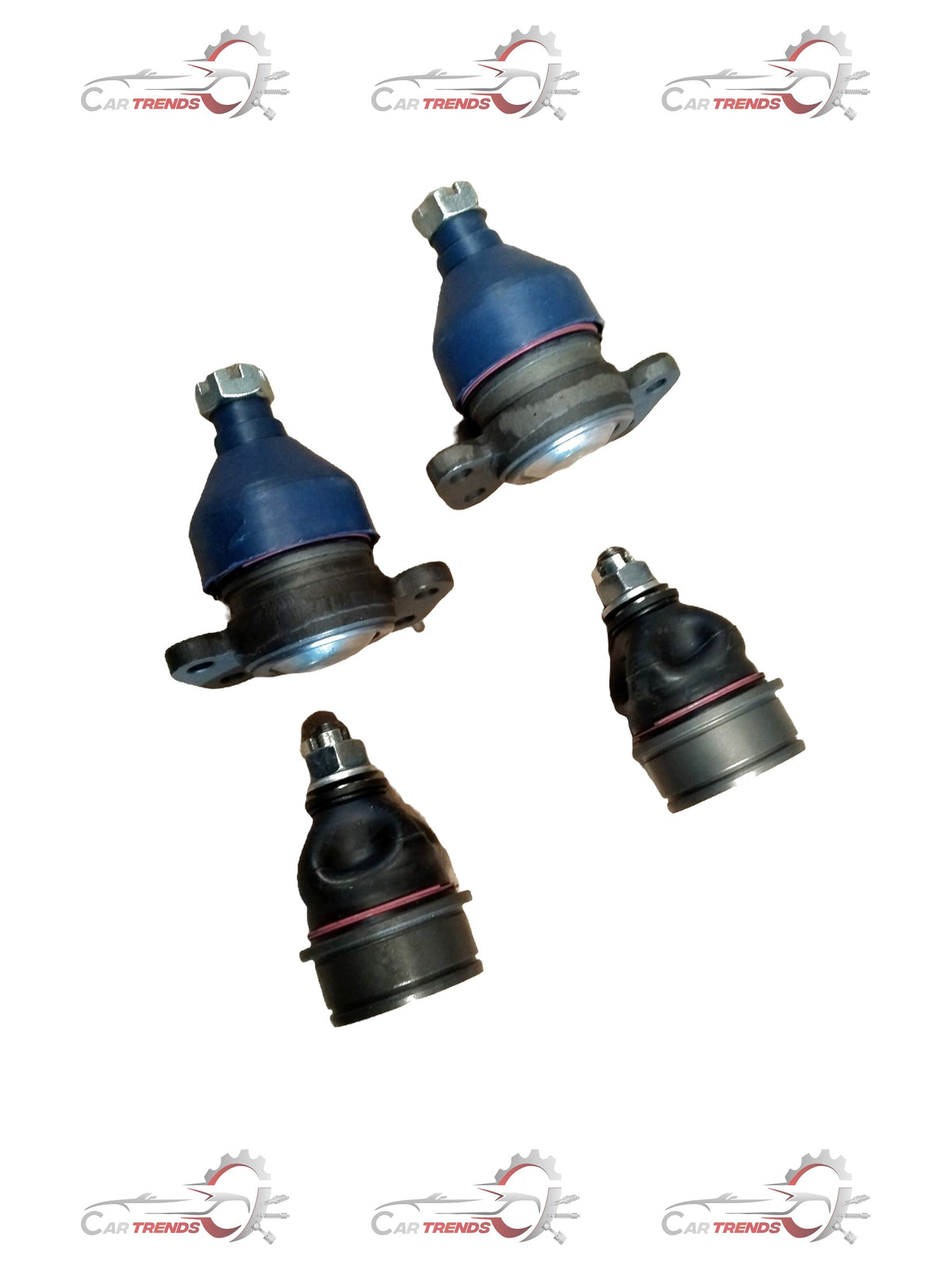 Tata Sumo ball joint set (4-in-1) for suspension, showing close-up of shiny metal components and assembly details.
