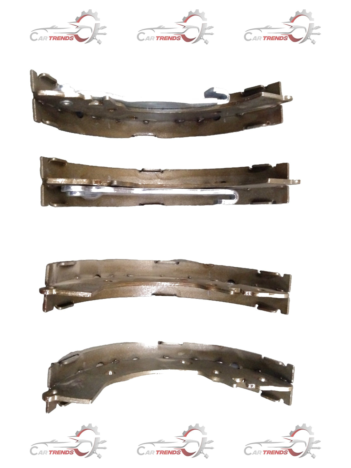 Rear brake shoe for Hyundai i20 DSL and Verna, CarTrends brand, showing the metal shoe with friction lining.