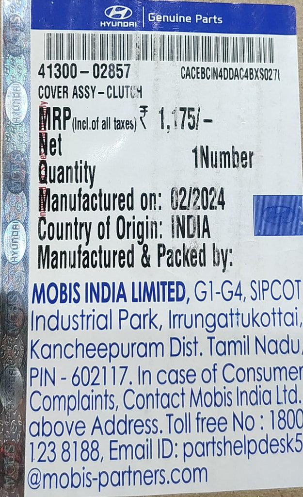 4130002857 - PRESSURE PLATE XCENT/I 10 GRAND PETROL