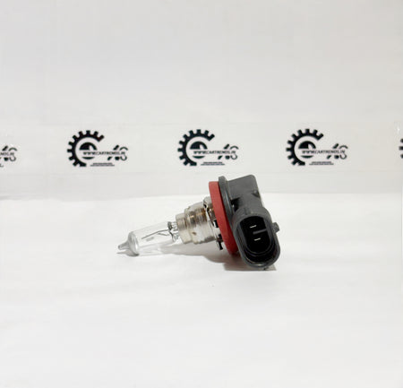 Honda H16 33165TXKK01 bulb installed in a vehicle headlight, showing the left side with a clear view of the bulb and socket.