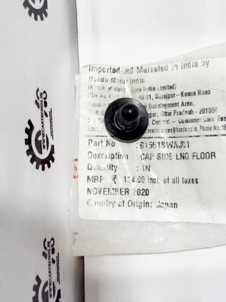 Honda CAP side LNG floor cover, left side, for Honda vehicle model 91551SWAJ01, with a focus on the cover's design and fit.