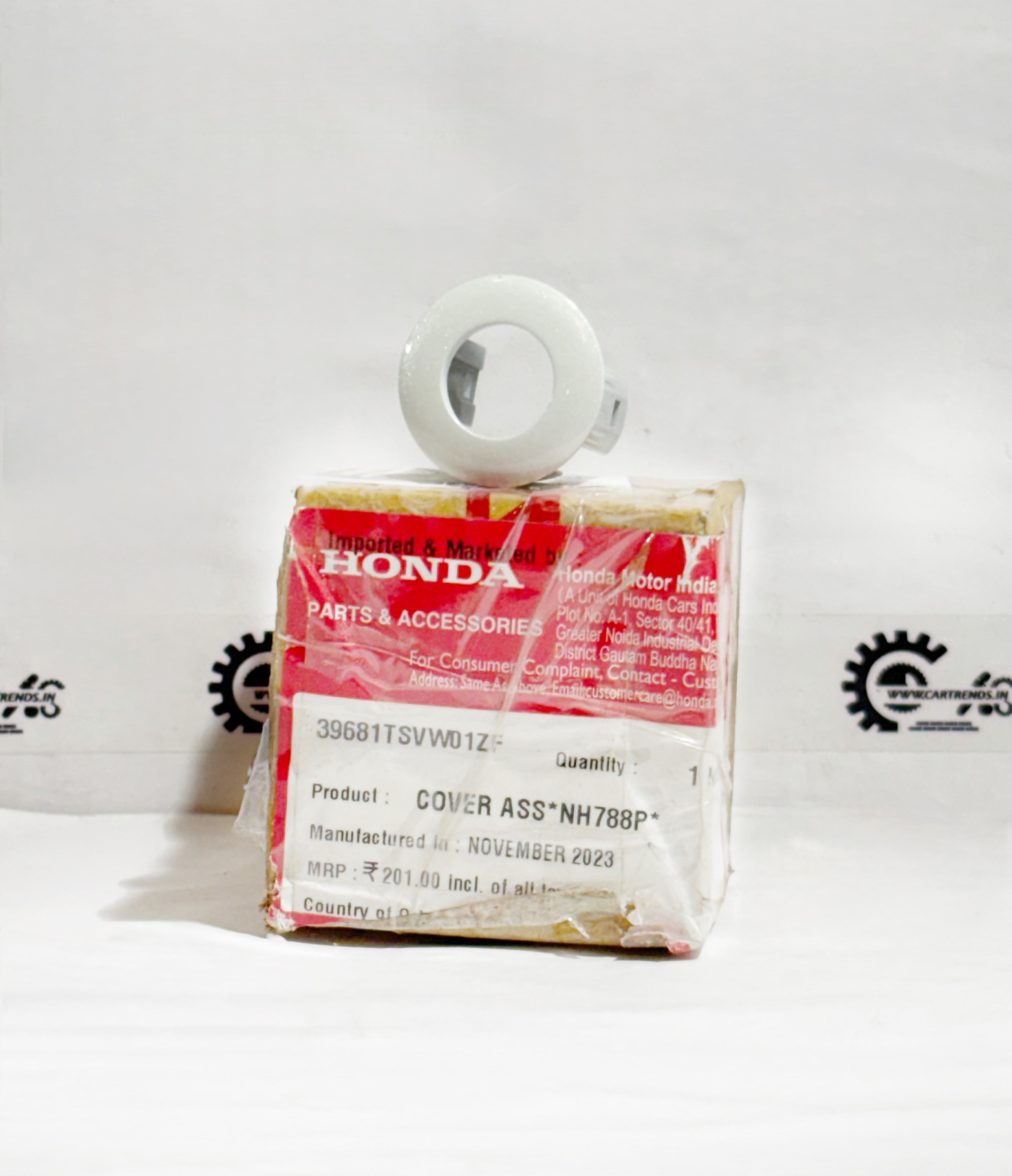 Honda cover ass NH788P 39681TSVW01ZF, left side view showing protective exterior cover for vehicle parts.