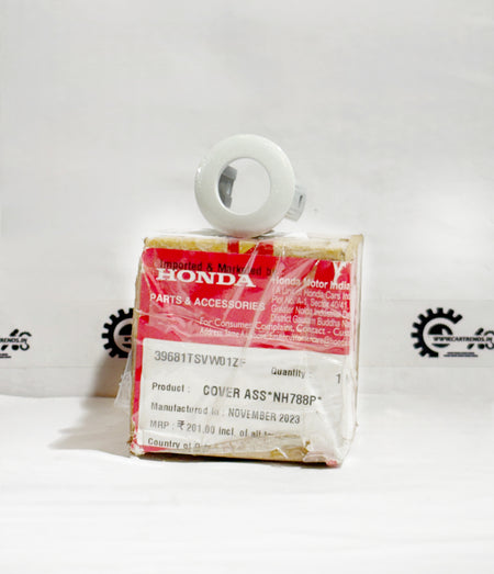 Honda cover ass NH788P 39681TSVW01ZF, left side view showing protective exterior cover for vehicle parts.