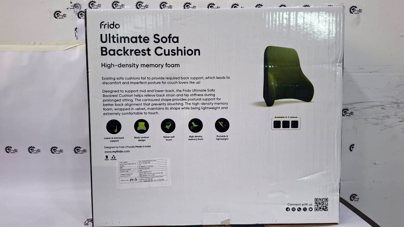 Frido Ultimate Sofa Backrest Cushion FR-USBC-1025 - Back view