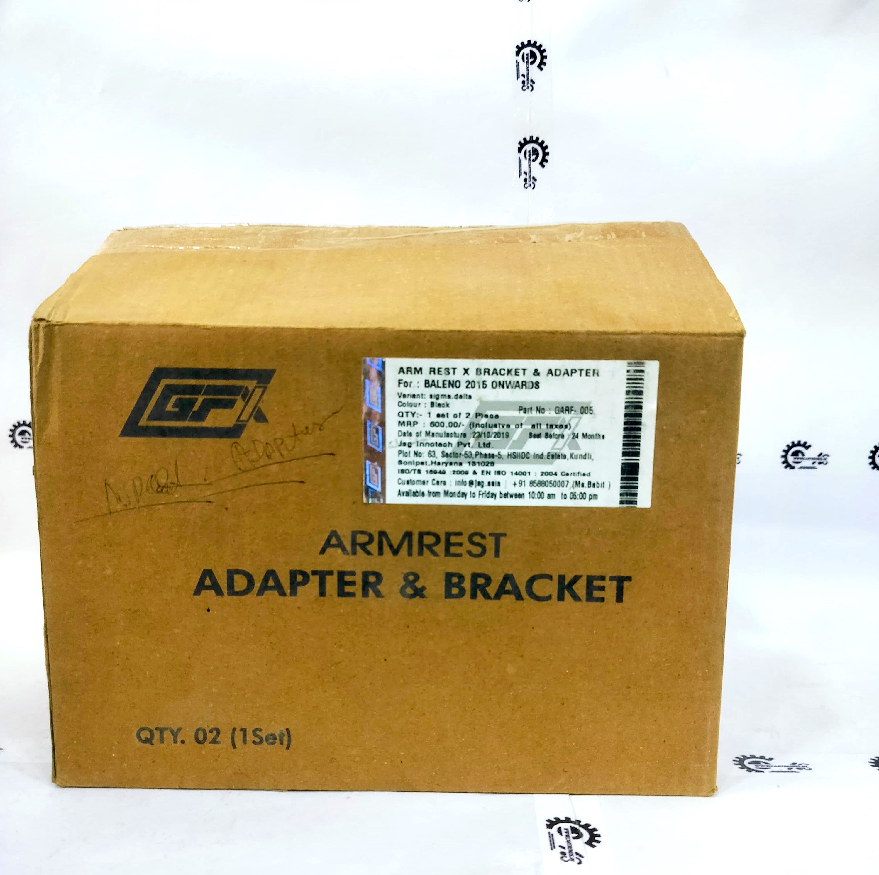GFI black armrest bracket and adapter GARF-005 - Back view